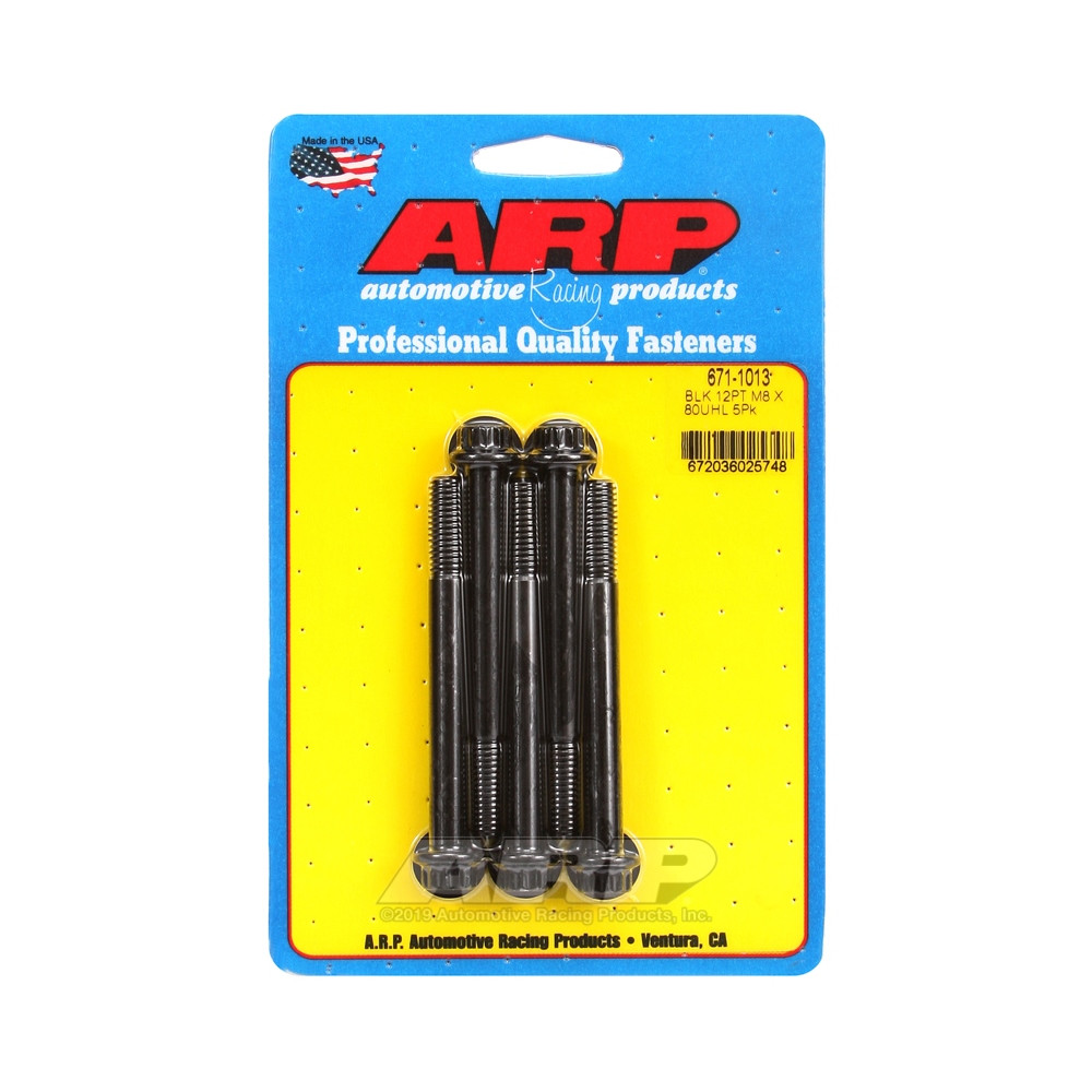 Parafusaria universal ARP M8 x 1,25 - Óxido preto, 12 pontas, 5 unidadesArray