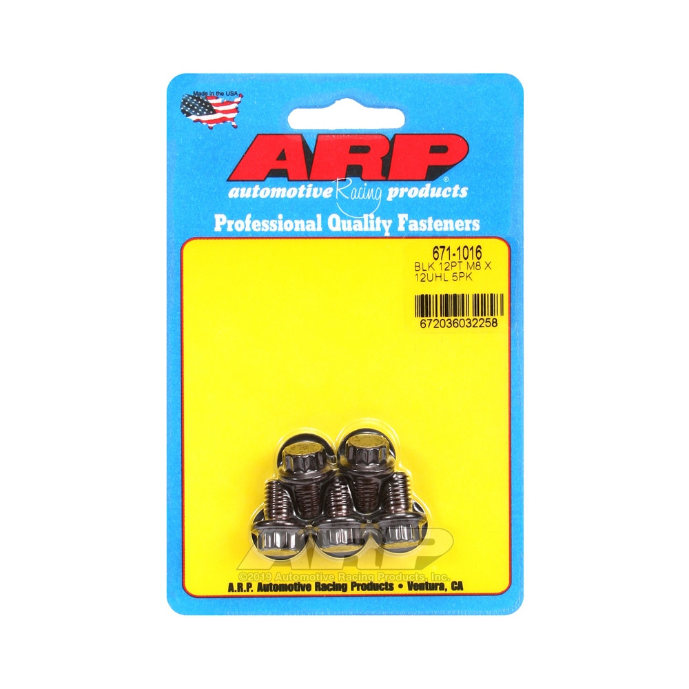 ARP Tornillo Universal M8 x 1.25 - Negro Oxyde 12 Pts x5Array