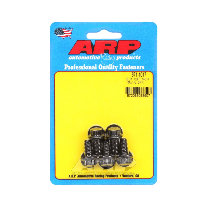 Parafusaria universal ARP M8 x 1,25 - Óxido preto, 12 pontas, 5 unidadesArray