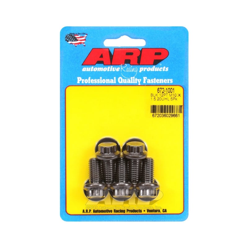 Perno Universal ARP M10 x 1.50 - Oxido Negro 12 Pts x5Array