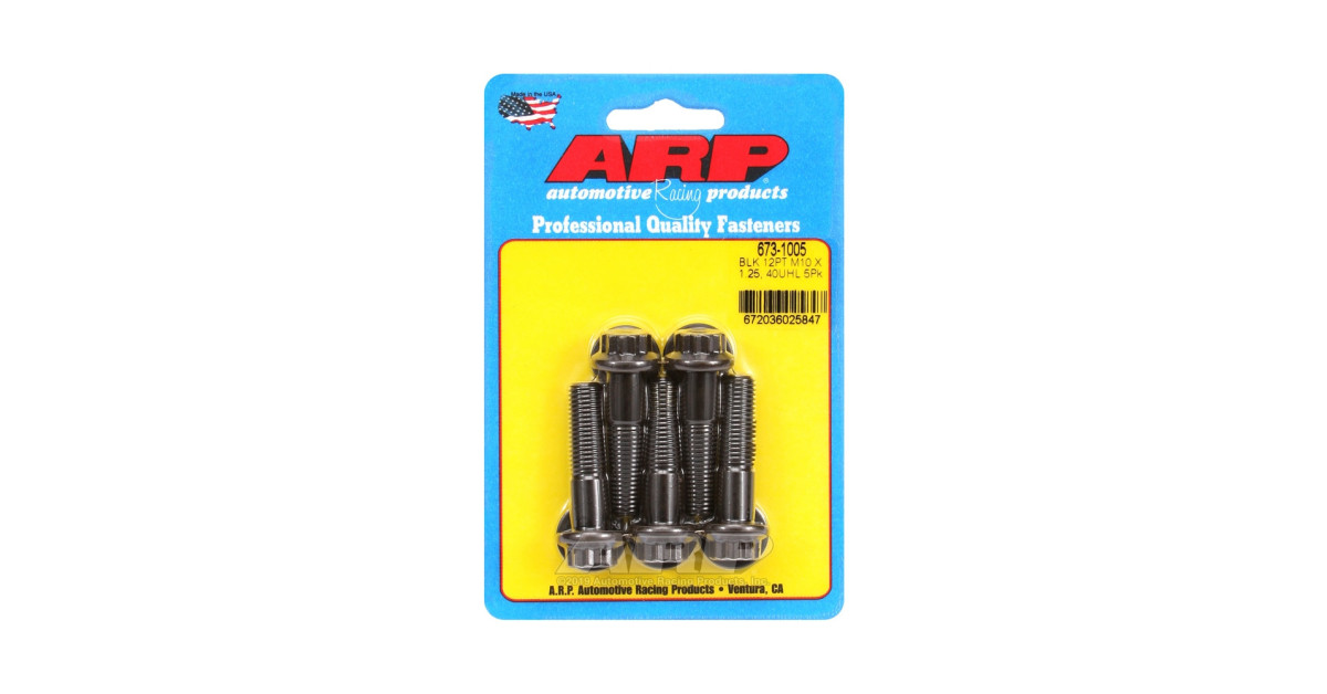 ARP Tornillo Universal M10 x 1.25 - Negro Oxyde 12 Pts x5
