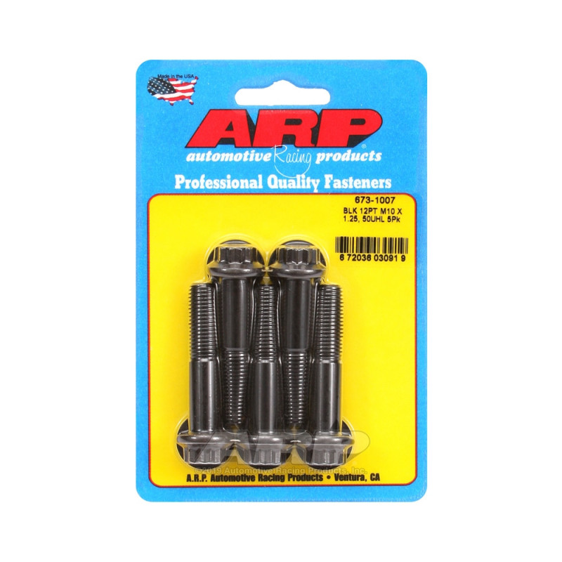 Parafusaria universal ARP M10 x 1,25 - Oxido Preto, 12 pontas, 5 unidadesArray
