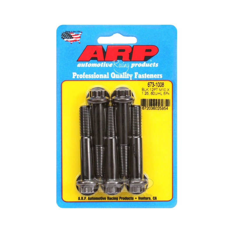 Parafusaria universal ARP M10 x 1,25 - Oxido Preto, 12 pontas, 5 unidadesArray