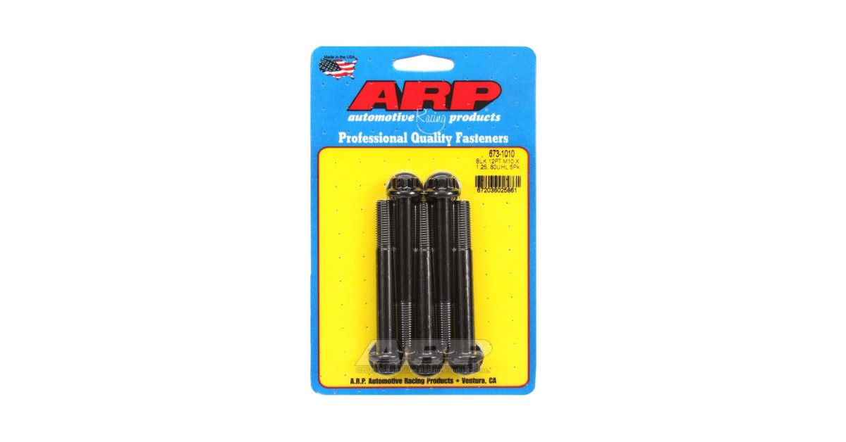 ARP Tornillo Universal M10 x 1.25 - Negro Oxyde 12 Pts x5