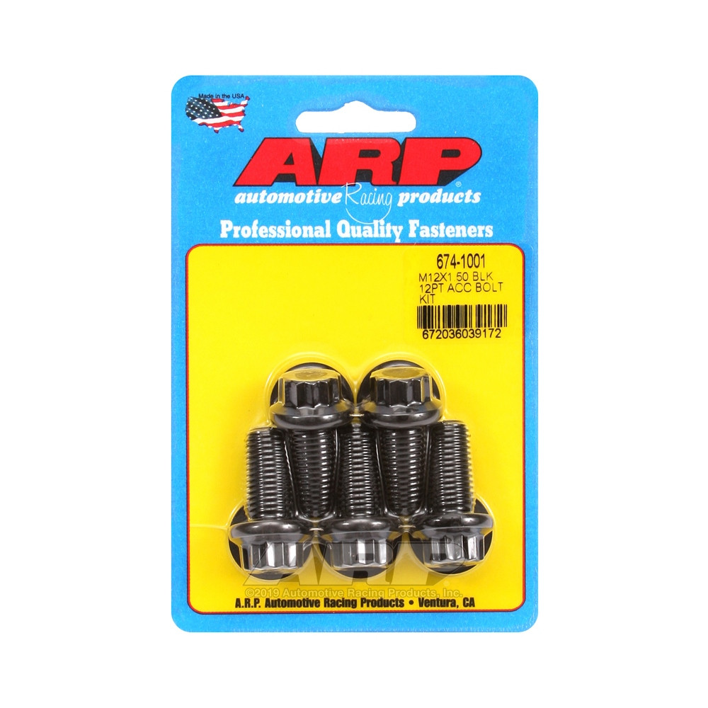 ARP Tornillo Universal M12 x 1.50 - Negro Oxyde 12 Pts x5Array