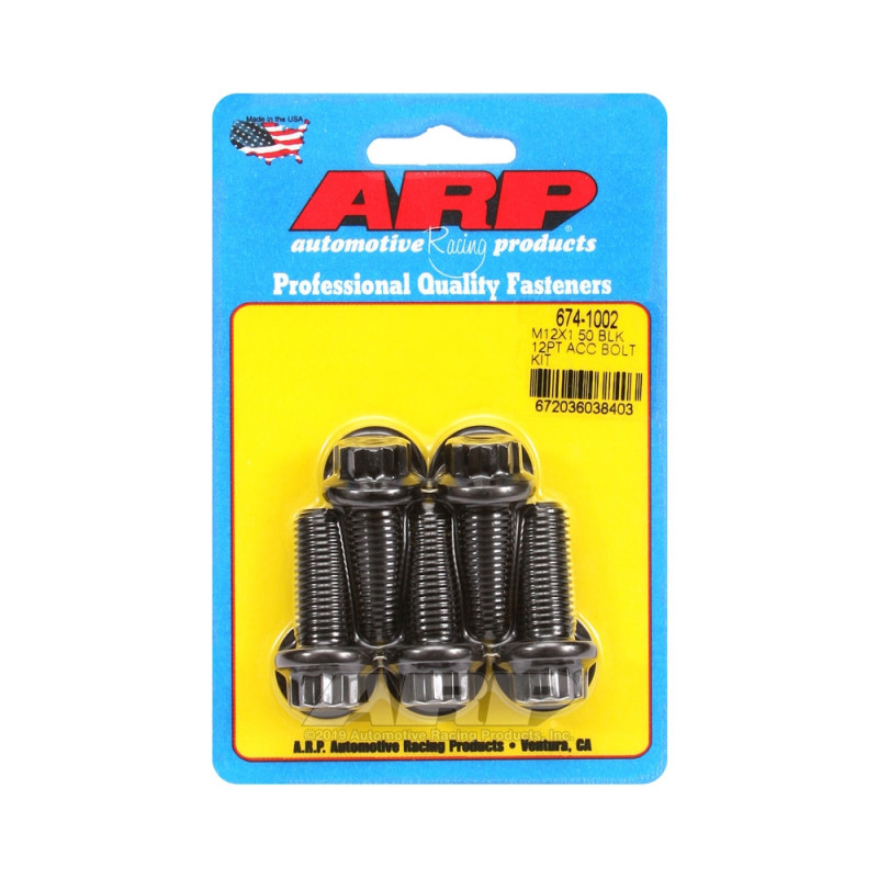 ARP Tornillo Universal M12 x 1.50 - Negro Oxyde 12 Pts x5Array
