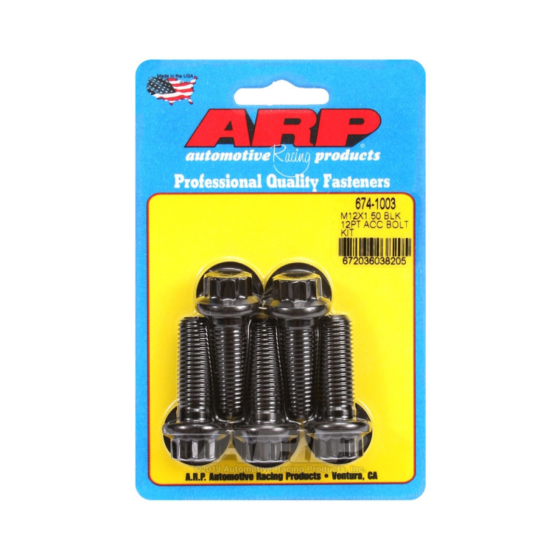 ARP Tornillo Universal M12 x 1.50 - Negro Oxyde 12 Pts x5Array