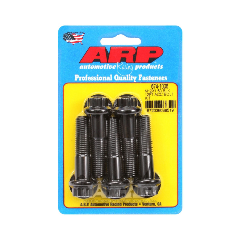Parafusaria universal ARP M12 x 1,50 - Óxido preto, 12 pontas, 5 unidadesArray