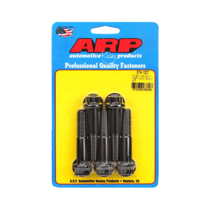 ARP Tornillo Universal M12 x 1.50 - Negro Oxyde 12 Pts x5Array