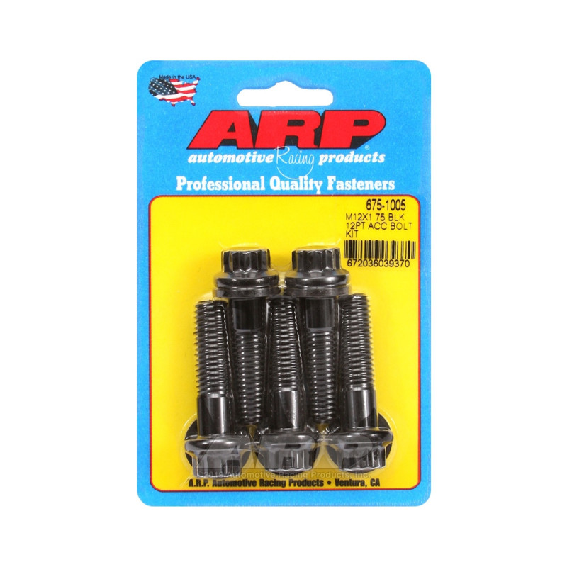 Parafusaria universal ARP M12 x 1,75 - Óxido preto, 12 pontas, 5 unidadesArray