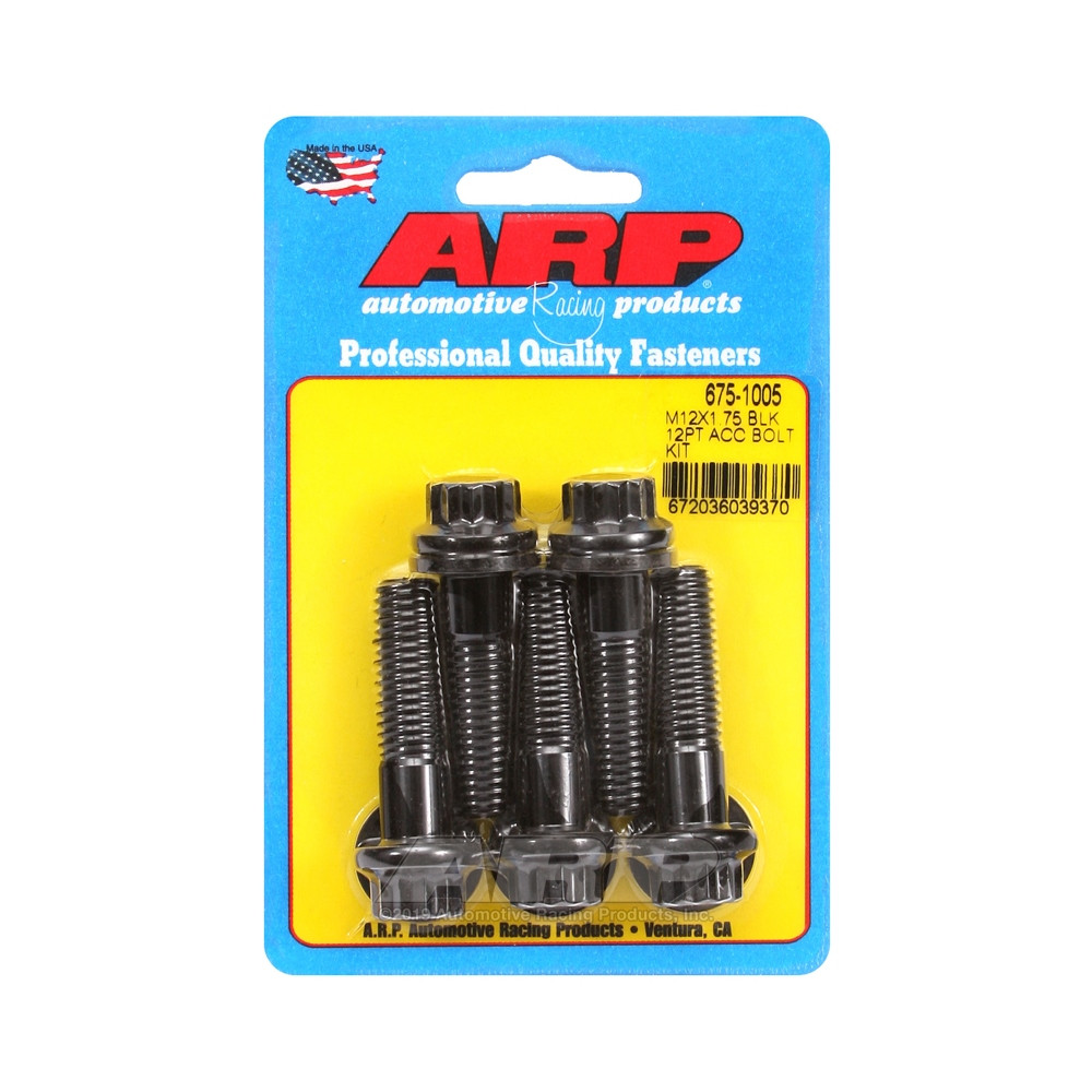 Parafusaria universal ARP M12 x 1,75 - Óxido preto, 12 pontas, 5 unidadesArray