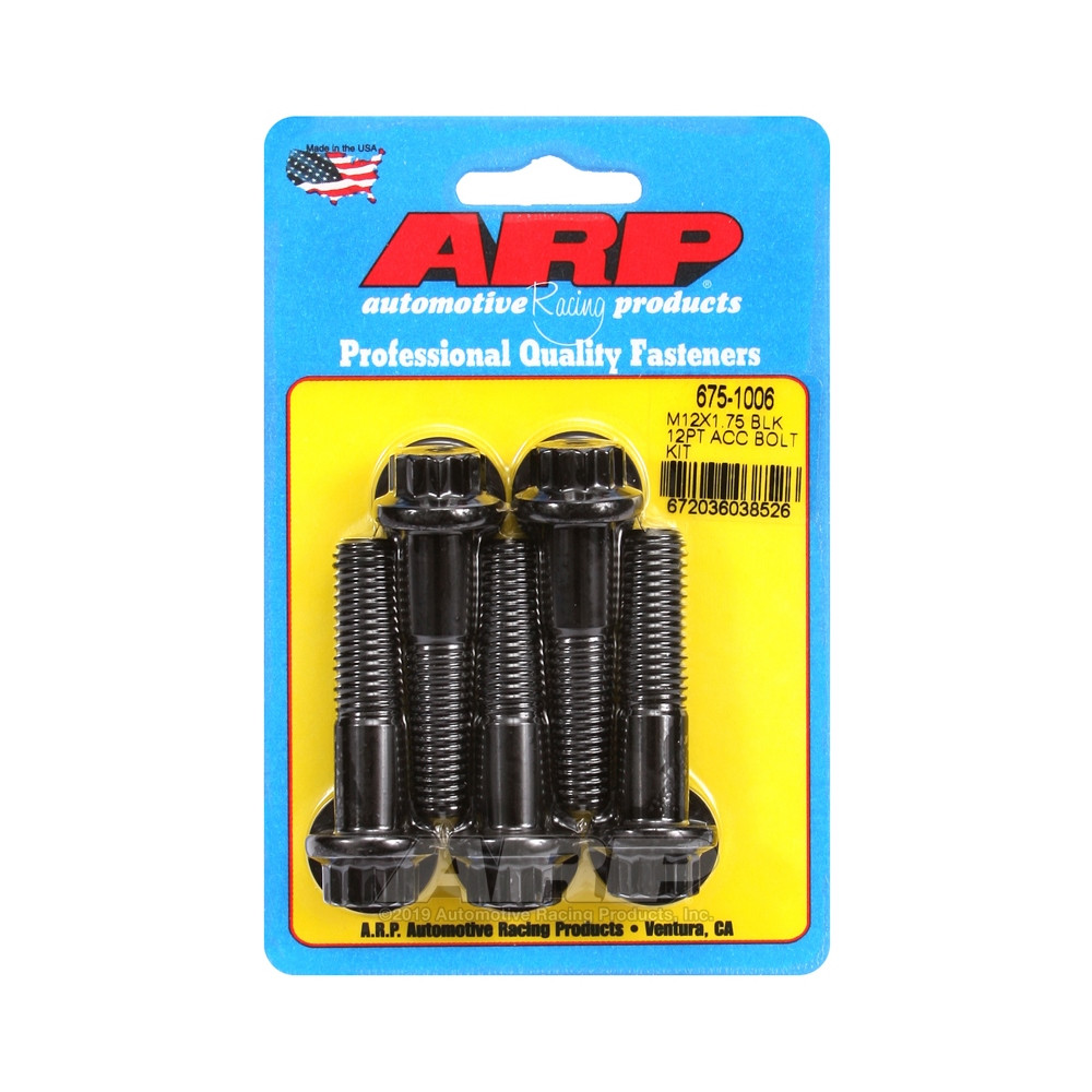 Parafusaria universal ARP M12 x 1,75 - Óxido preto, 12 pontas, 5 unidadesArray