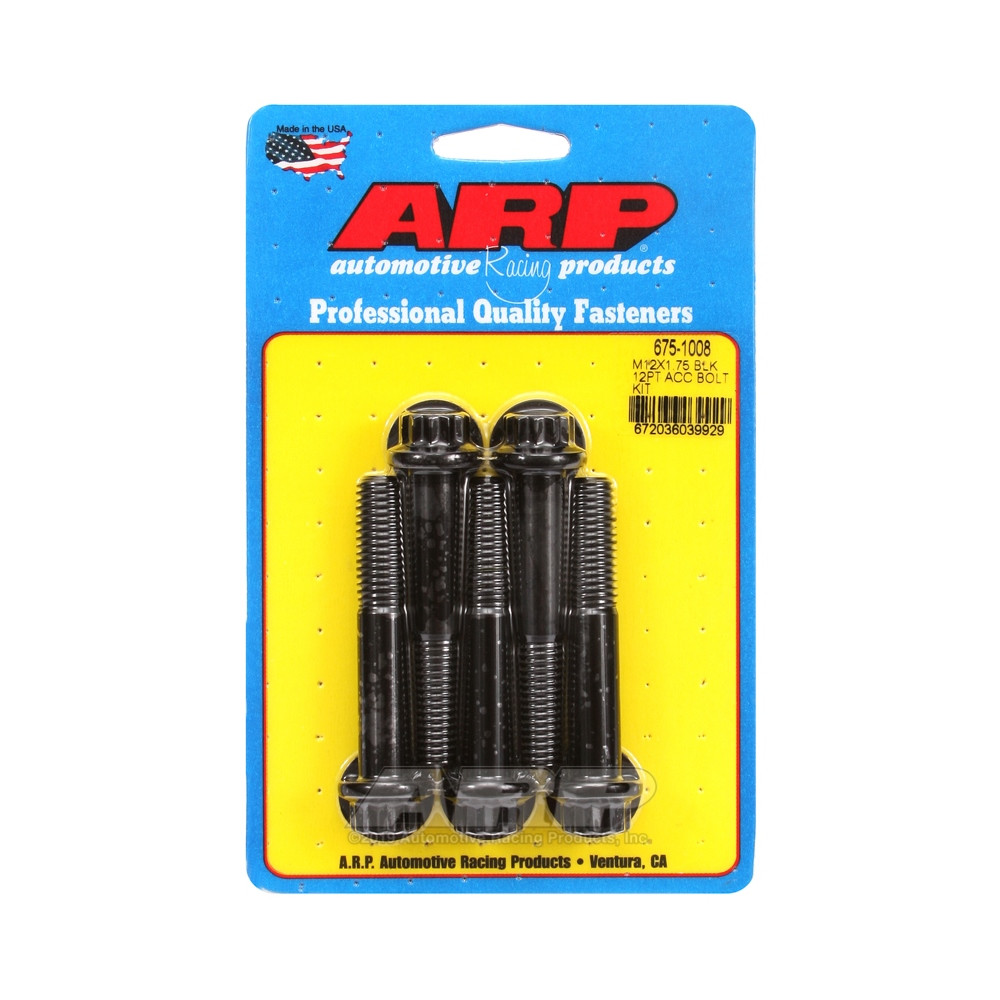 Perno Universal ARP M12 x 1.75 - Negro Oxyde 12 Pts x5Array