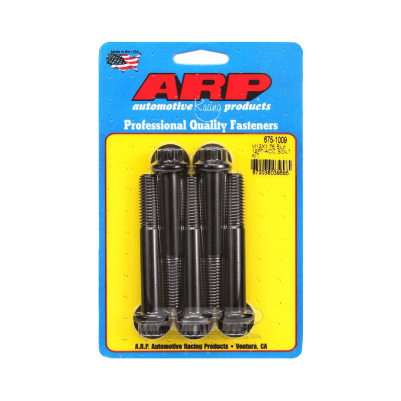 Parafusaria universal ARP M12 x 1,75 - Óxido preto, 12 pontas, 5 unidadesArray