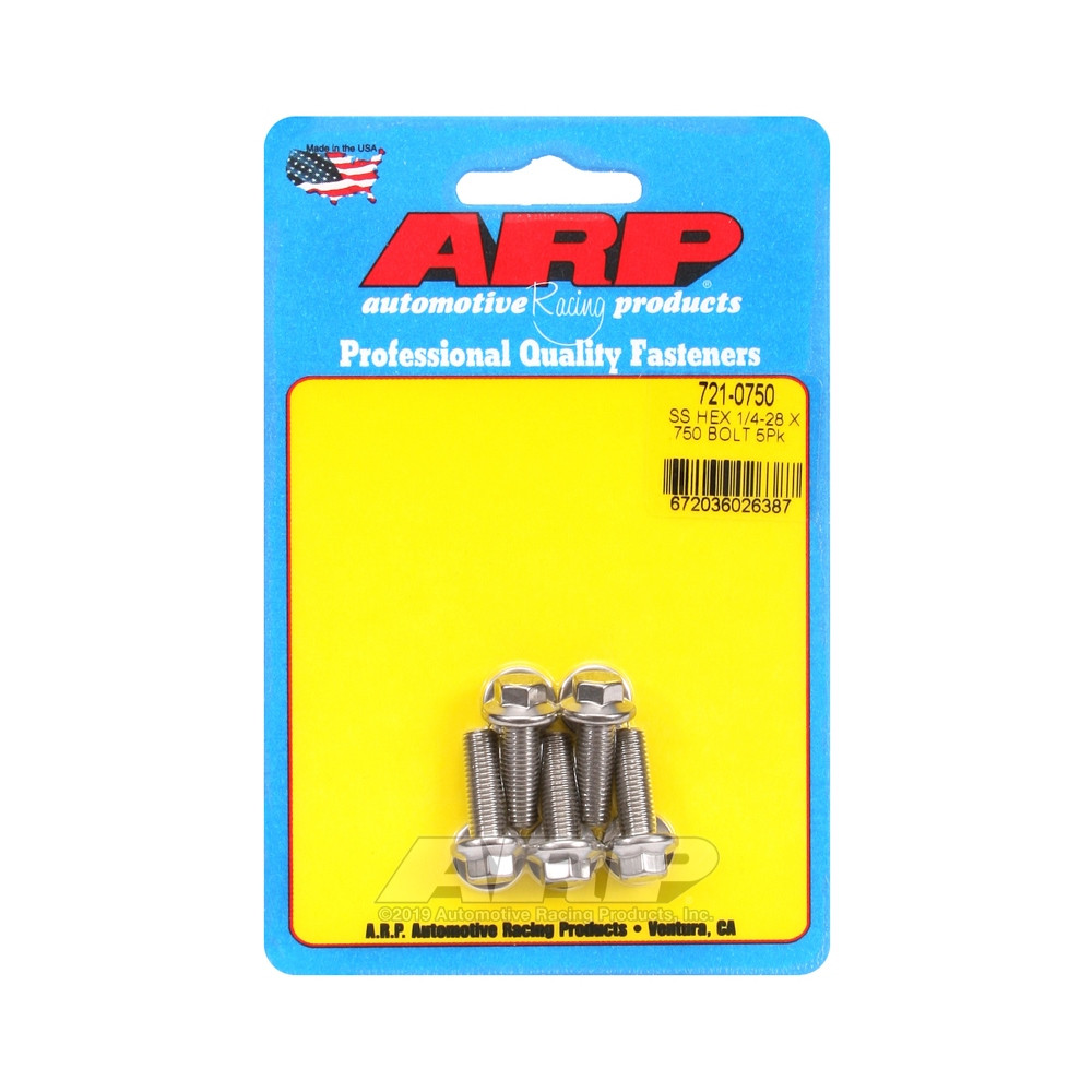 Parafusaria universal ARP 1/4-28 - Aço inoxidável, cabeça sextavada, 5 unidadesArray