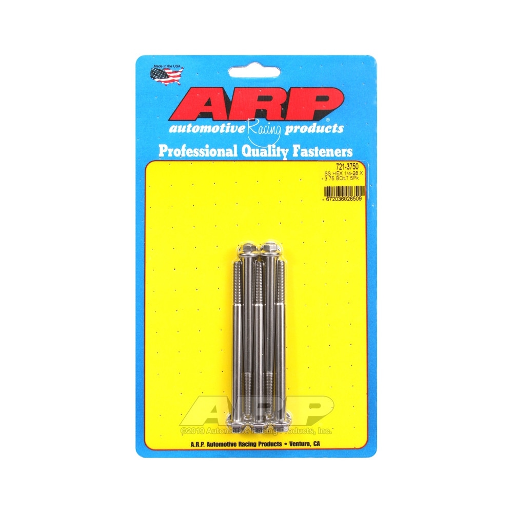 Parafusaria universal ARP 1/4-28 - Aço inoxidável, cabeça sextavada, 5 unidadesArray