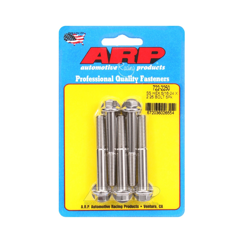 Parafusaria universal ARP 5/16-24 - Aço inoxidável, cabeça sextavada, 5 unidadesArray