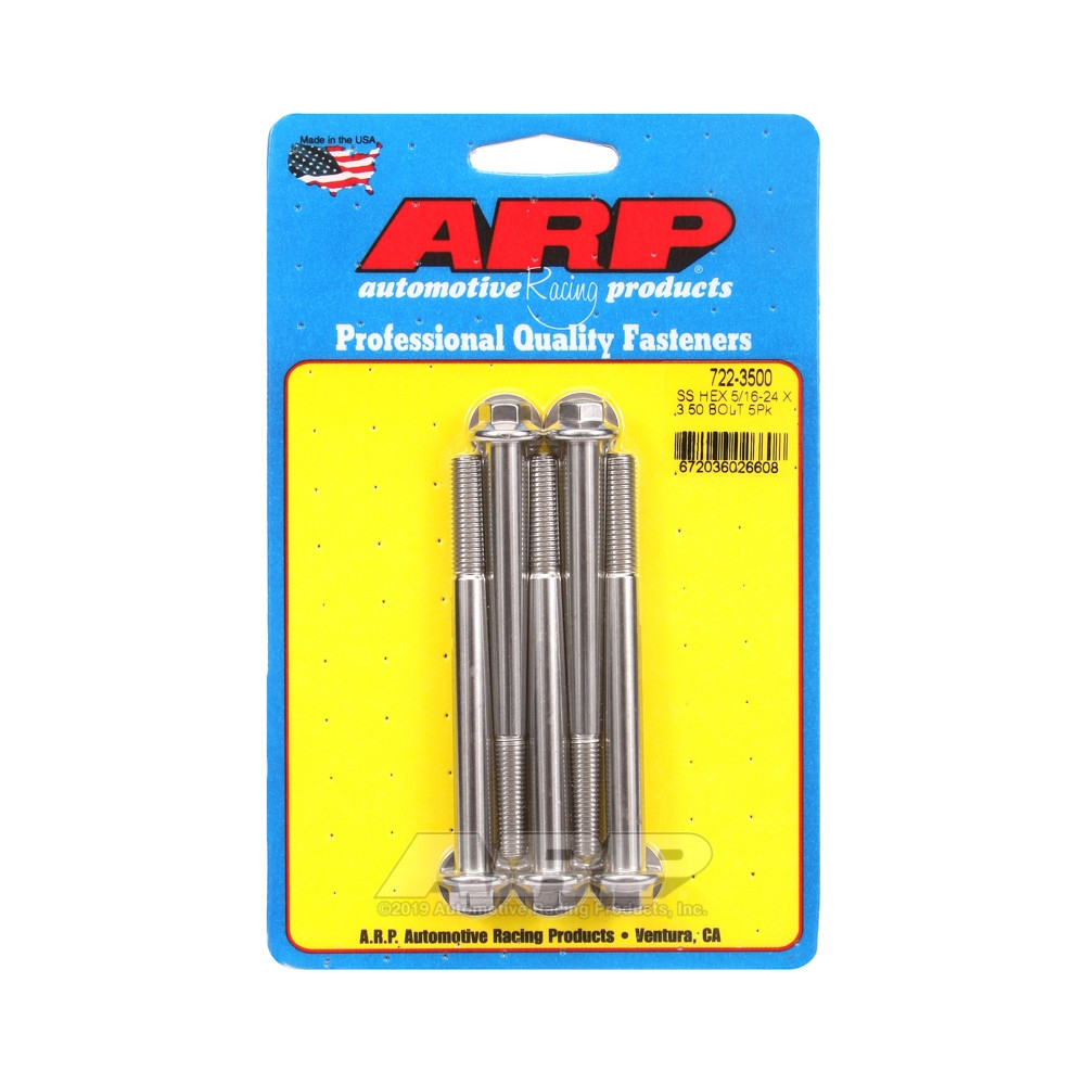 Parafusaria universal ARP 5/16-24 - Aço inoxidável, cabeça sextavada, 5 unidadesArray