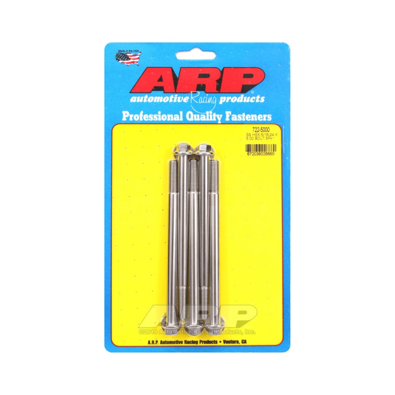 Parafusaria universal ARP 5/16-24 - Aço inoxidável, cabeça sextavada, 5 unidadesArray