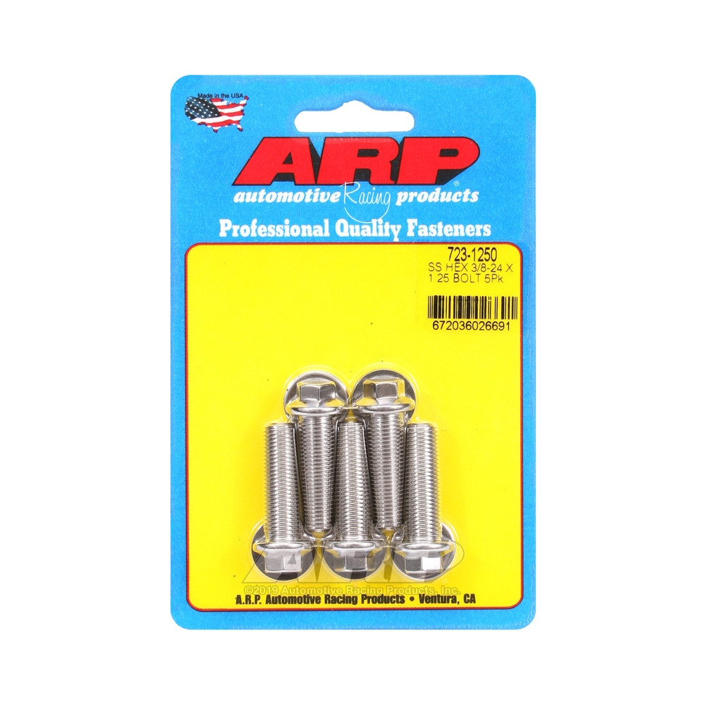 ARP Tornillo universal de cabeza pequeña 3/8-24 - Acero inoxidable hexagonal x5Array