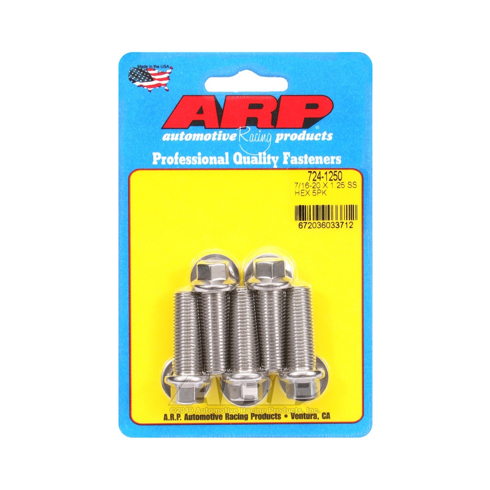 Parafusaria universal ARP 7/16-20 - Aço inoxidável, cabeça hexagonal, x5Array