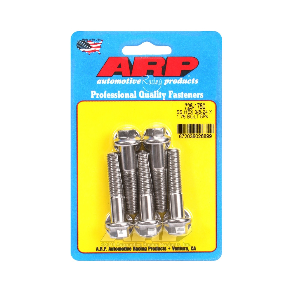 ARP Tornillo de cabeza universal STD 3/8-24 - Acero inoxidable hexagonal x5Array
