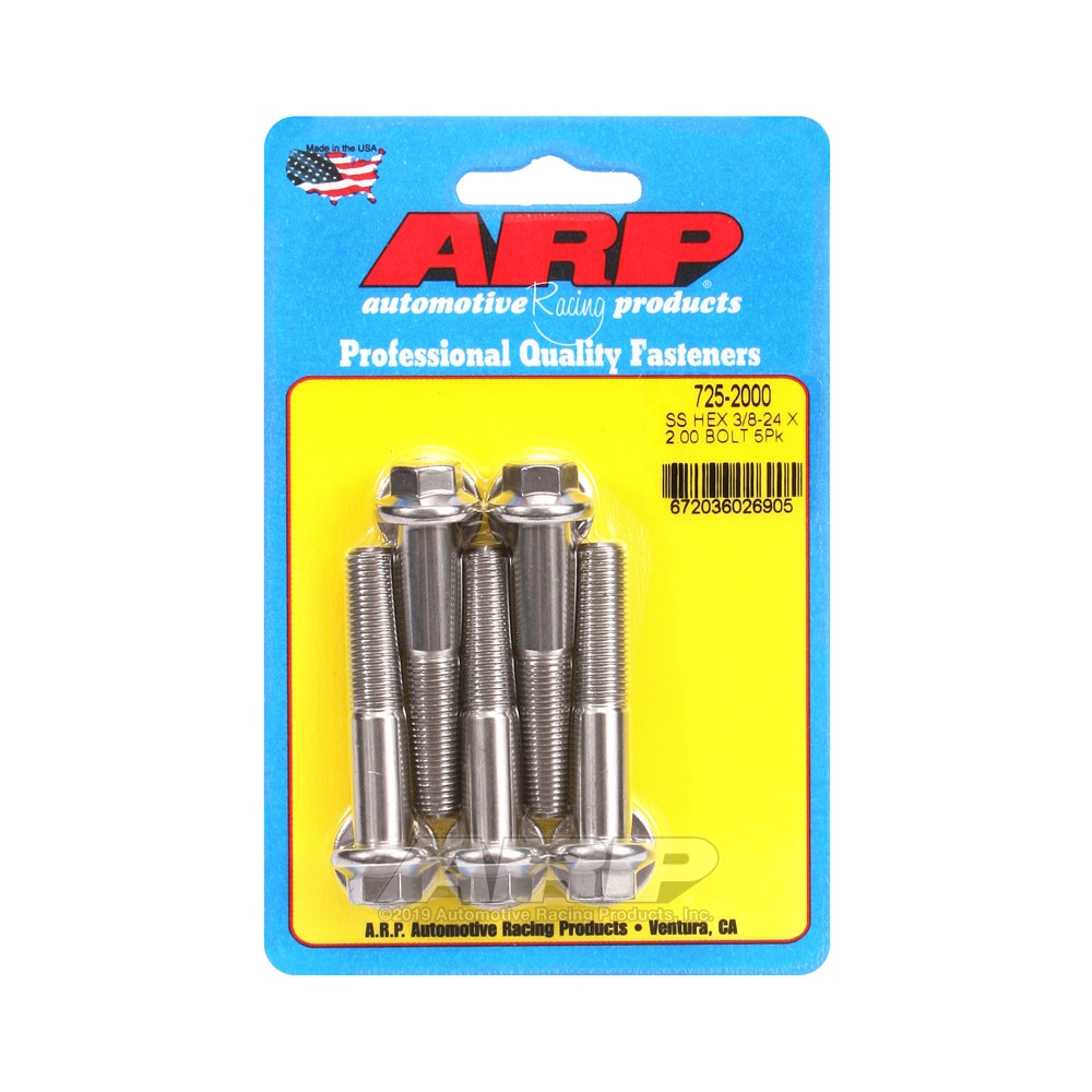 ARP Tornillo de cabeza universal STD 3/8-24 - Acero inoxidable hexagonal x5Array