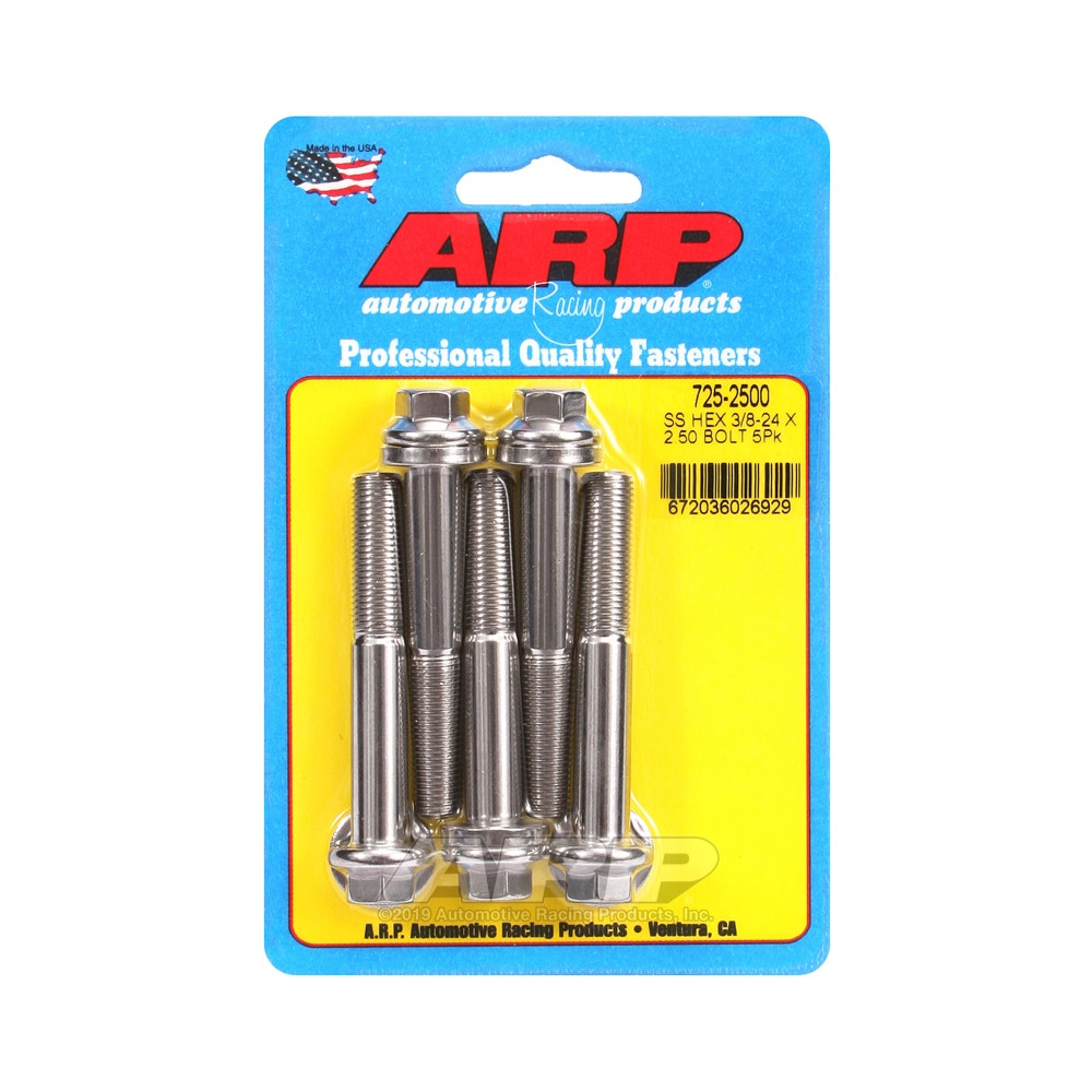 Parafusaria universal ARP com cabeça STD 3/8-24 - Aço inoxidável, hexagonais, 5 unidadesArray