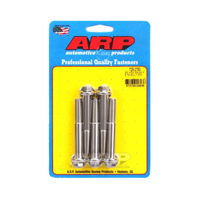 ARP Tornillo de cabeza universal STD 3/8-24 - Acero inoxidable hexagonal x5Array