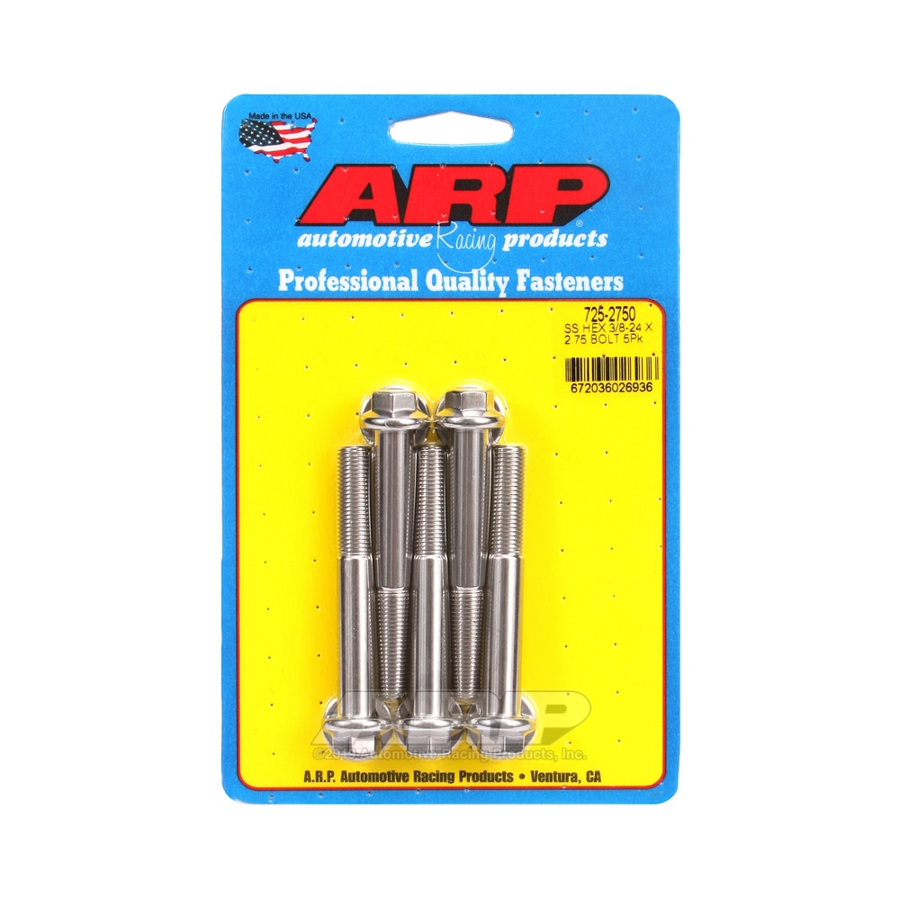 ARP Tornillo de cabeza universal STD 3/8-24 - Acero inoxidable hexagonal x5Array