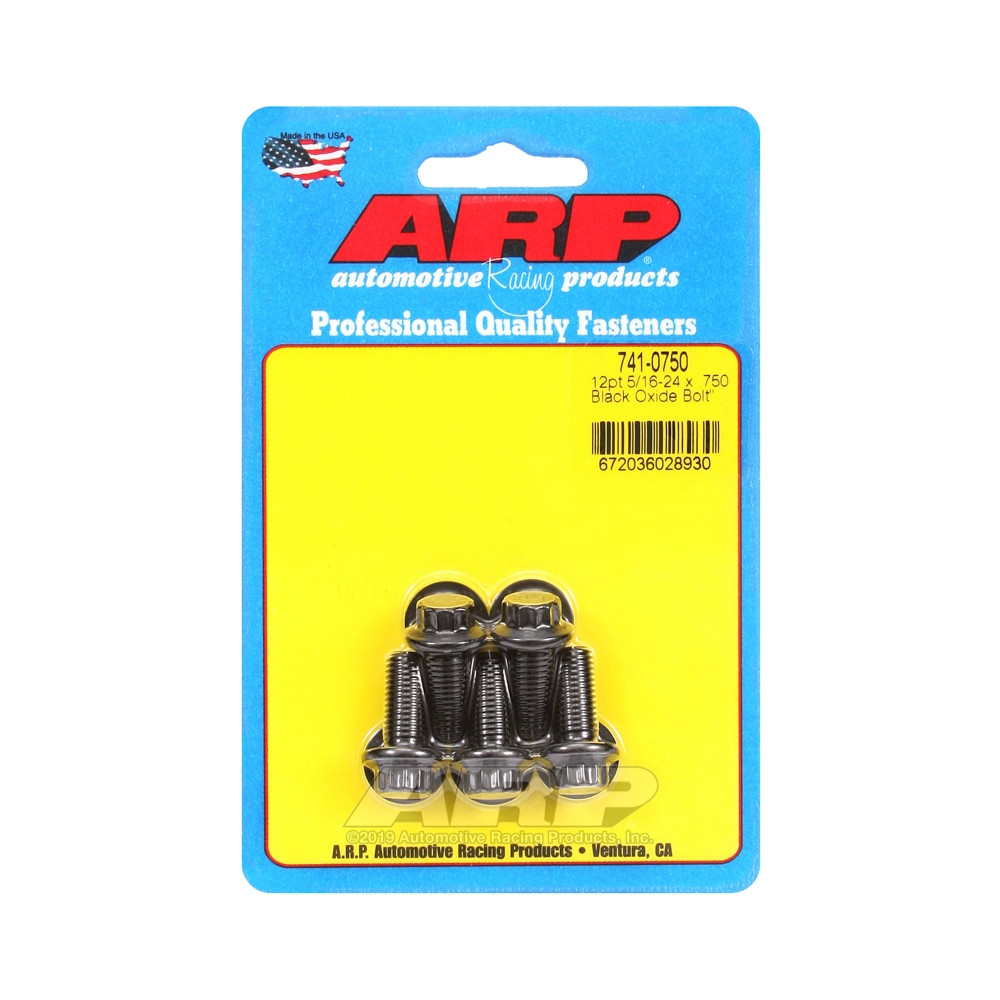 Parafusaria universal ARP 5/16-24 - Oxidado a preto, 12 pontos, 5 unidadesArray
