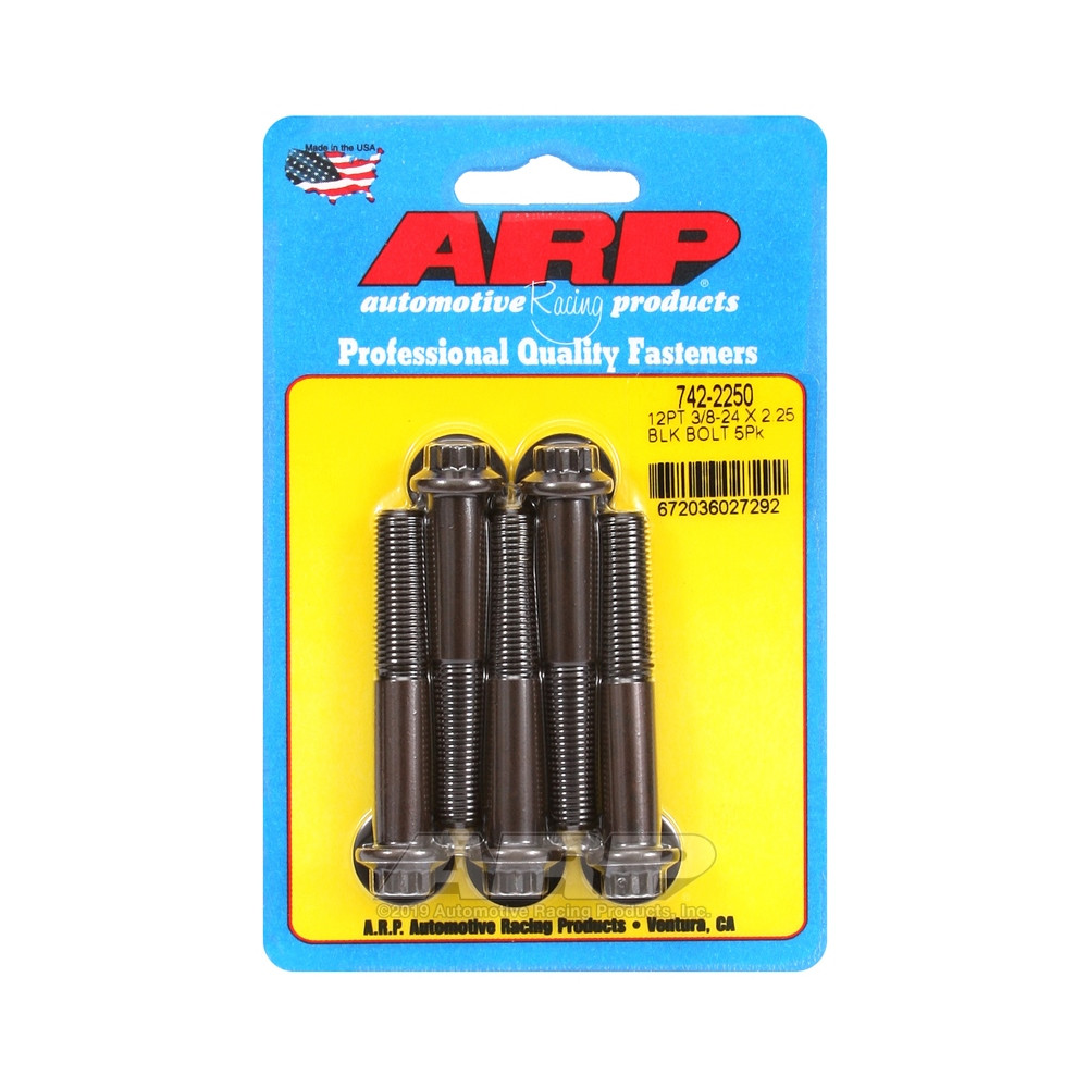 Parafusos universais ARP de cabeça pequena 3/8-24 - Óxido preto, 12 pontos x 5Array