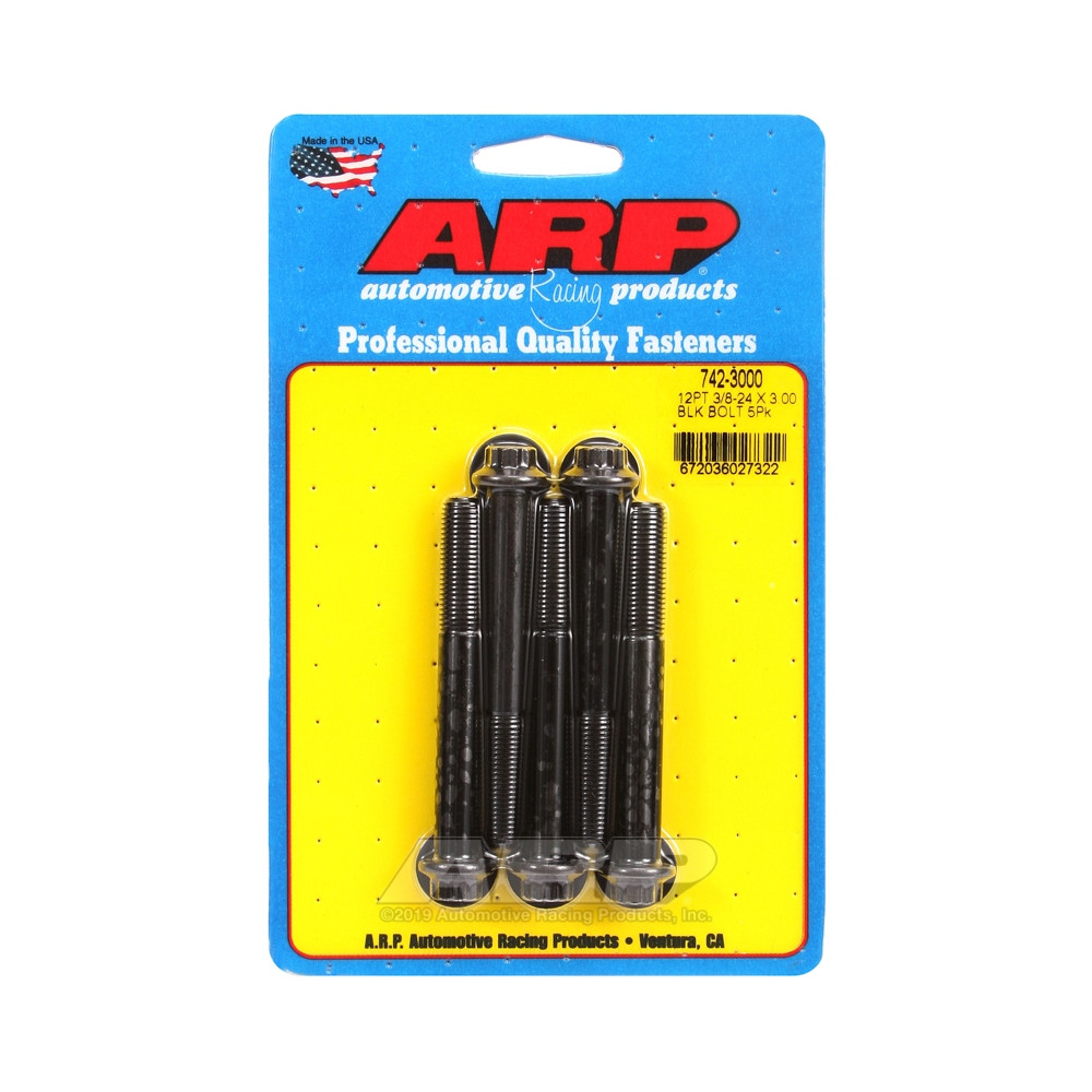 Parafusos universais ARP de cabeça pequena 3/8-24 - Oxidado a preto, 12 pontos x 5Array