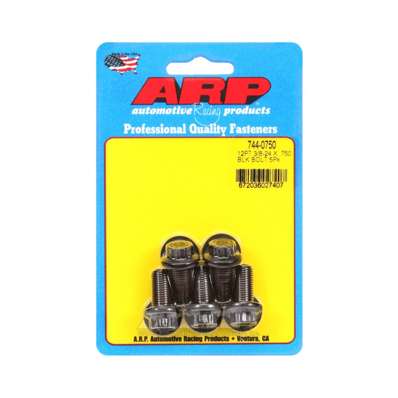 Parafusos universais ARP com cabeça STD 3/8-24 - Oxido Preto, 12 pontas x 5Array