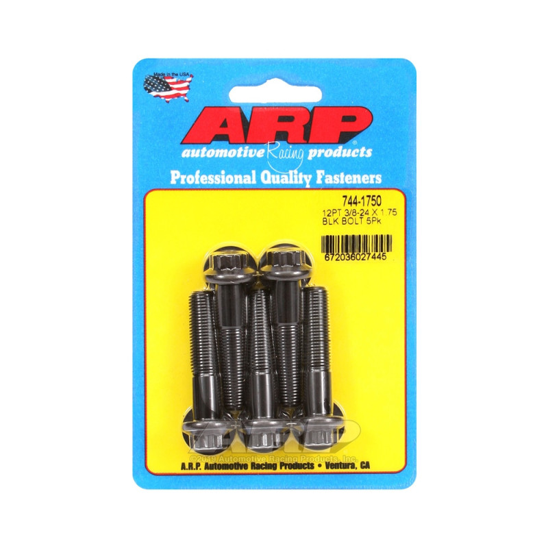 Parafusos universais ARP com cabeça STD 3/8-24 - Oxido Preto, 12 pontos, 5 unidadesArray