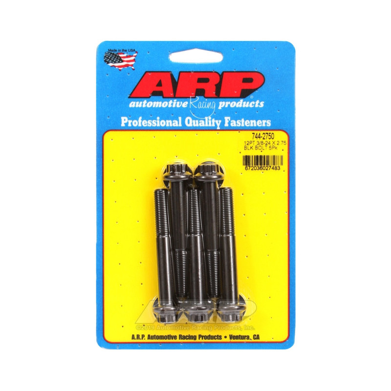 ARP Parafuso de cabeça universal STD 3/8-24 - Óxido preto 12 pcs x5Array