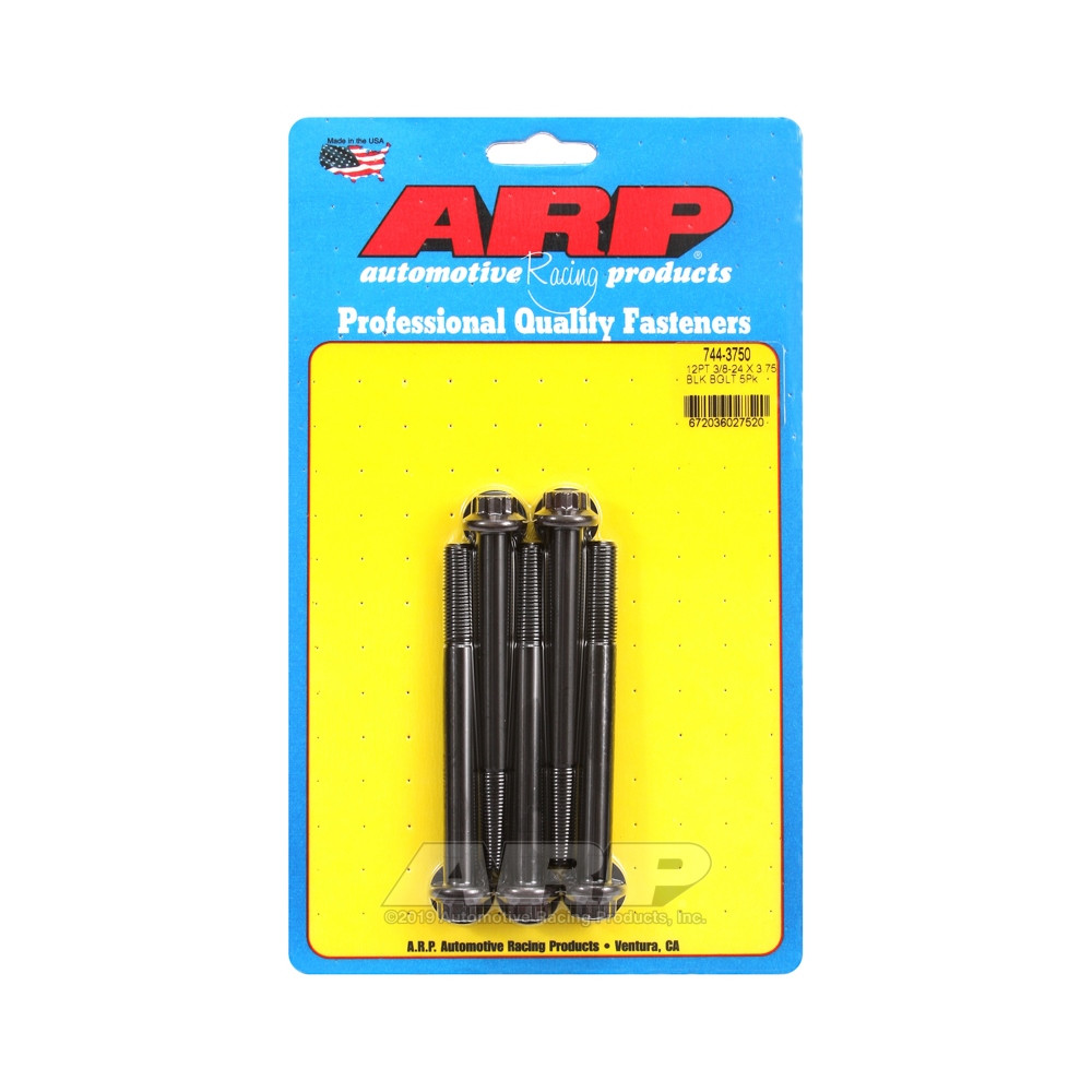 Parafusos universais ARP com cabeça STD 3/8-24 - Oxidação preta, 12 pontas x 5Array