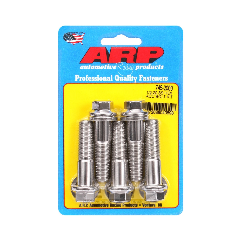 Parafusos universais ARP 1/2-20 - Aço inoxidável, cabeça sextavada, x5Array