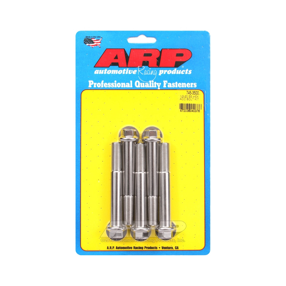 Parafusos universais ARP 1/2-20 - Aço inoxidável, cabeça sextavada, x5Array