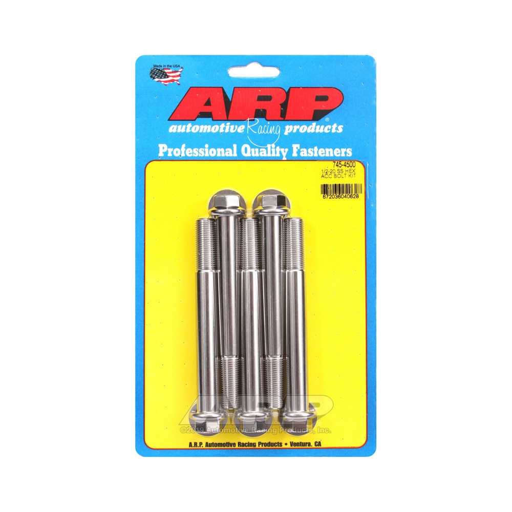 Parafusos universais ARP 1/2-20 - Aço inoxidável, cabeça sextavada, x5Array