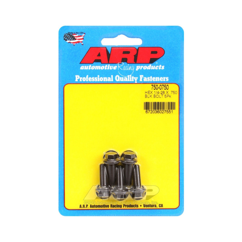 ARP Tornillo Universal 1/4-28 - Negro Oxyde Hex x5Array