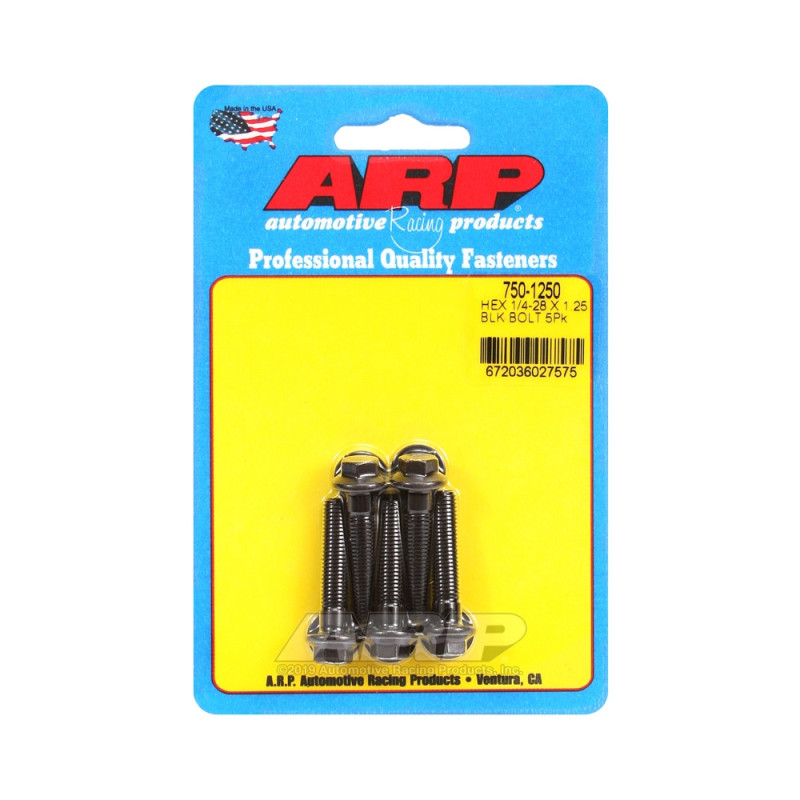 Tornillo universal ARP 1/4-28 - Oxyde negro hexagonal x5Array