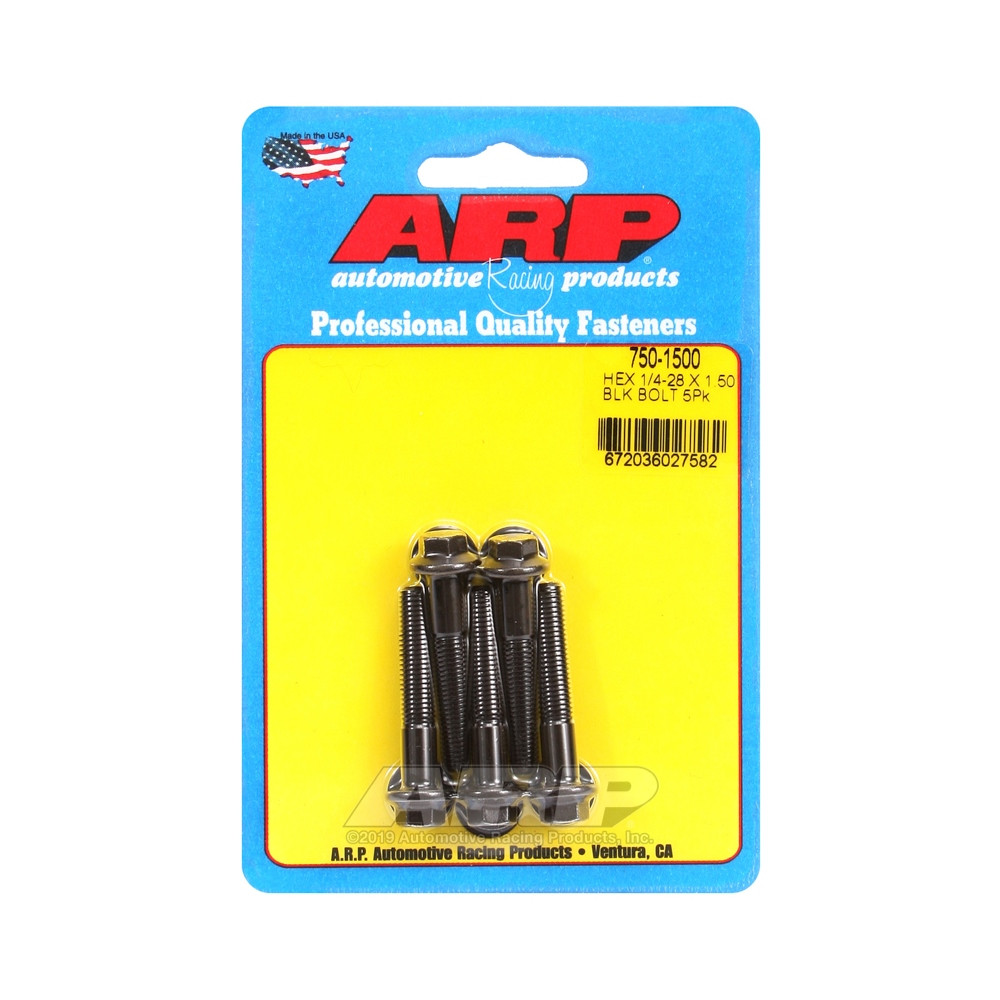Tornillo universal ARP 1/4-28 - Oxyde negro hexagonal x5Array