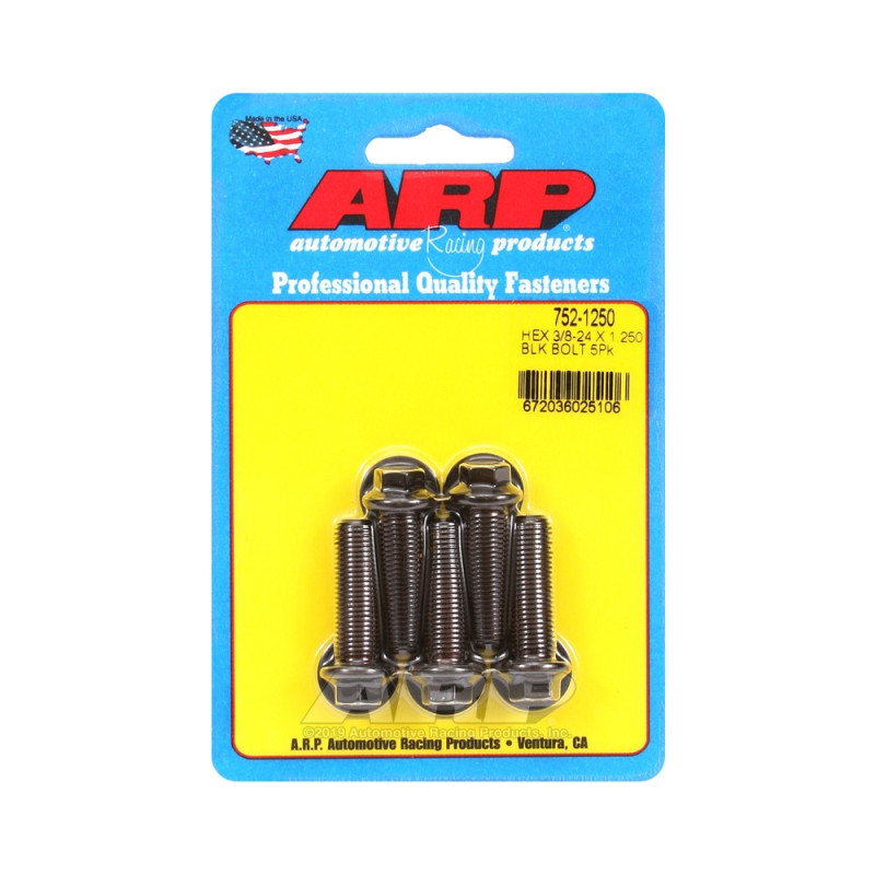 ARP Tornillo universal cabeza pequeña 3/8-24 - Negro Oxyde Hex x5Array