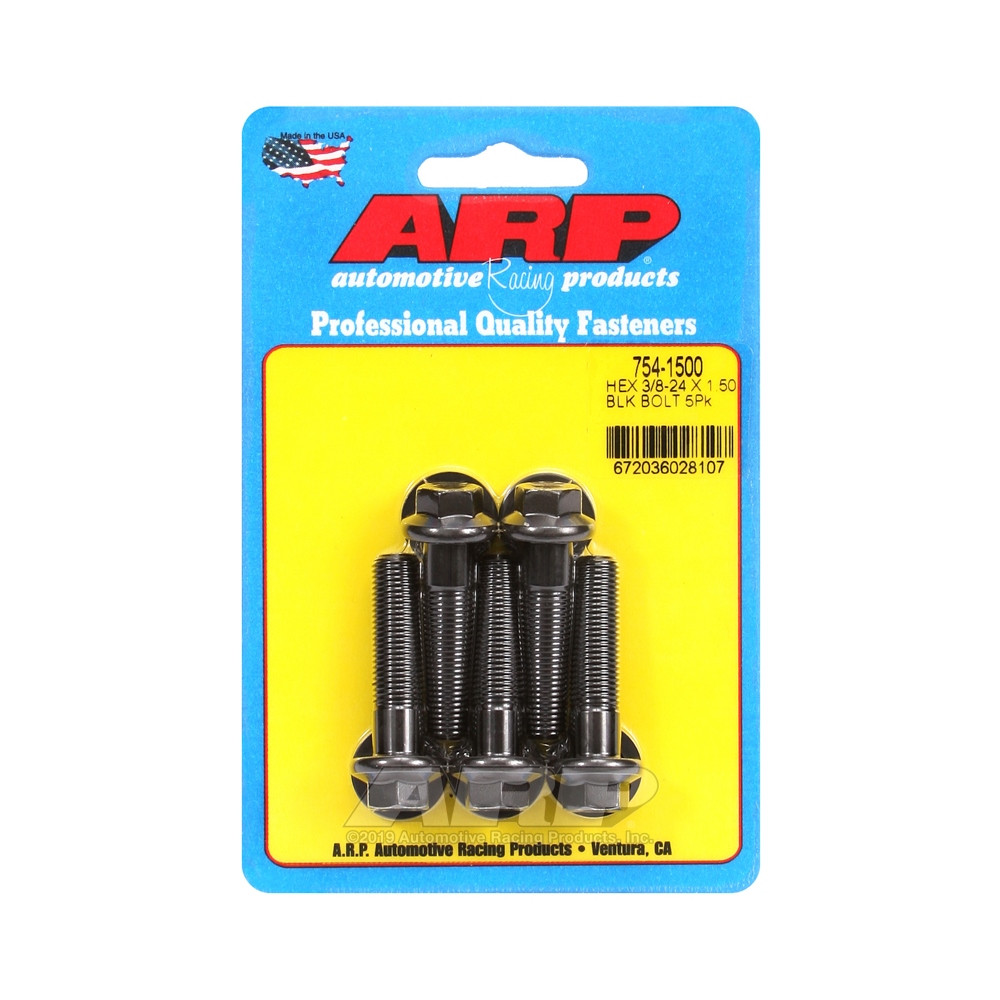ARP Parafuso de cabeça universal STD 3/8-24 - Óxido preto Hex x5Array