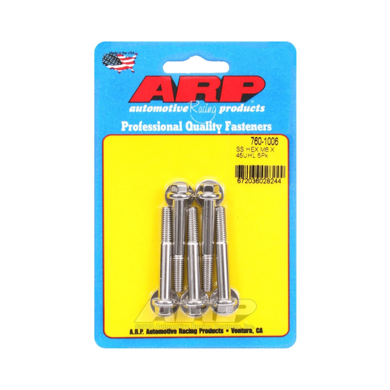 Parafuso universal ARP M6 x 1,00 - Aço inoxidável hexagonal x5Array