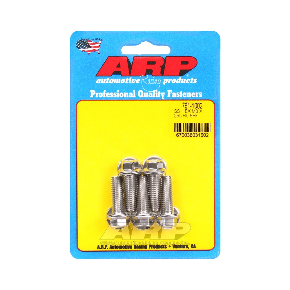 Perno universal ARP M8 x 1,25 - Acero inoxidable hexagonal x5Array