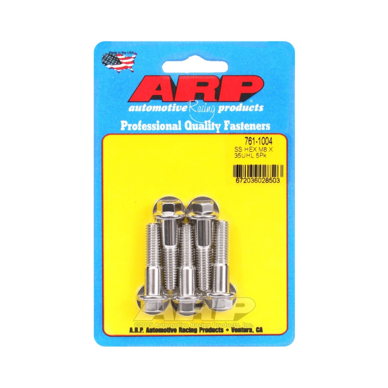 Perno universal ARP M8 x 1,25 - Acero inoxidable hexagonal x5Array