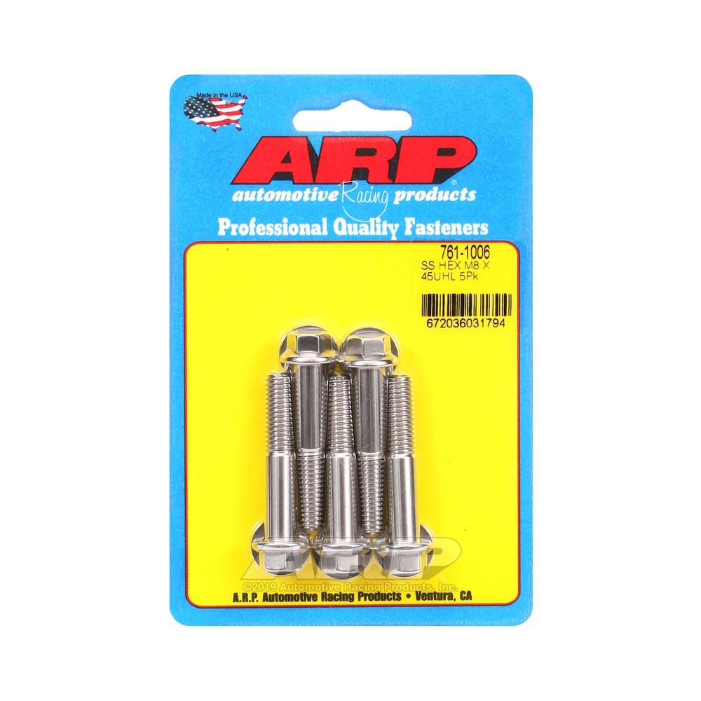 Perno universal ARP M8 x 1,25 - Acero inoxidable hexagonal x5Array