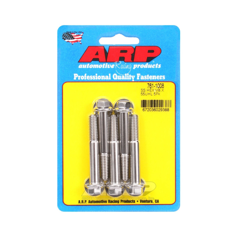 Perno universal ARP M8 x 1,25 - Acero inoxidable hexagonal x5Array